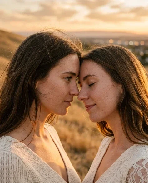 Golden Hour Hilltop Portrait of Two Friends 2