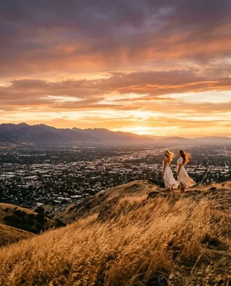 Golden Hour Hilltop Portrait of Two Friends 5