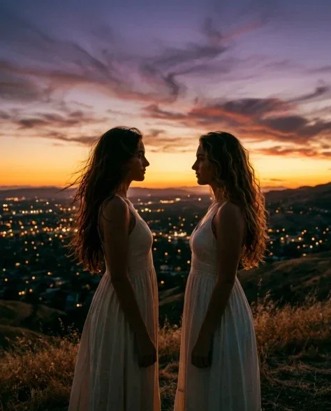Golden Hour Hilltop Portrait of Two Friends 7