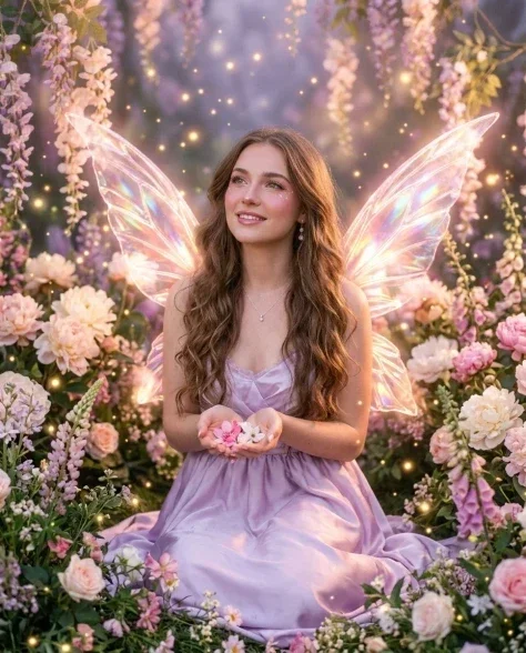 Dreamy Fairy Editorial Portrait in a Secret Garden 1