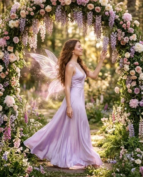 Dreamy Fairy Editorial Portrait in a Secret Garden 6