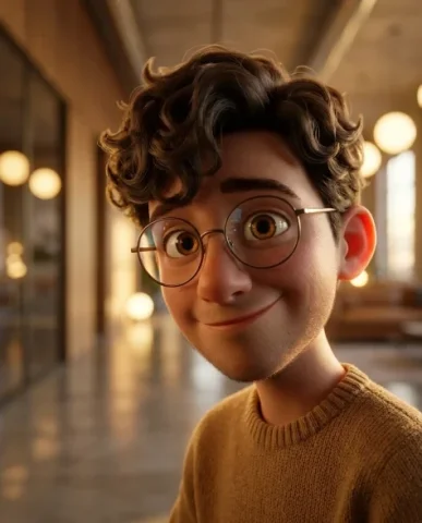 Chibi Boy in Luxurious Modern Loft — 3D CGI Portrait 2 — Nano Banana AI Prompt: Pixar-inspired ultra-realistic 3D CGI portrait at 8K using Unreal Engine 5 and O...