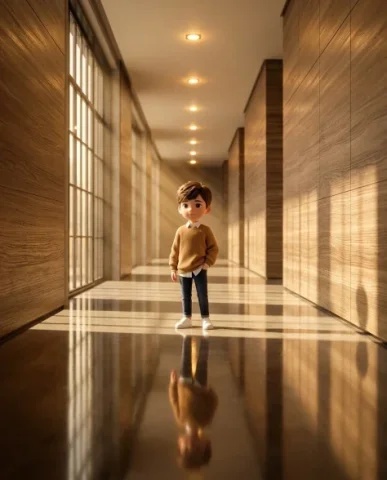Chibi Boy in Luxurious Modern Loft — 3D CGI Portrait 7 — Nano Banana AI Prompt: Pixar-inspired ultra-realistic 3D CGI wide shot at 8K using Unreal Engine 5 and...