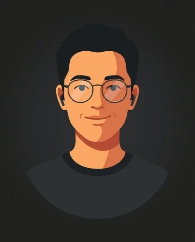 Cinematic Vector Fashion-Editorial Portrait for UI Identity 1 — Nano Banana AI Prompt: Simple dark crew-neck shirt now reading as slightly lighter against the dark bac...