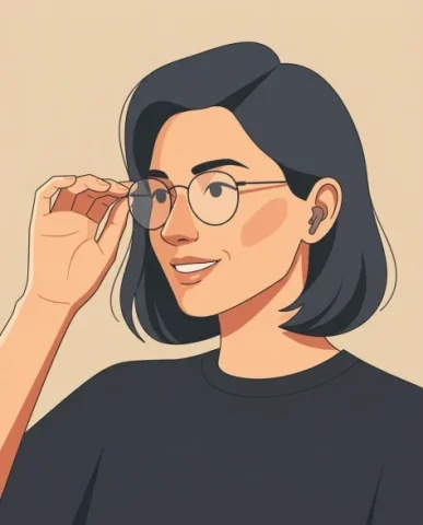 Cinematic Vector Fashion-Editorial Portrait for UI Identity 3 — Nano Banana AI Prompt: The gesture adds subtle dynamism to the otherwise calm composition. The same sim...