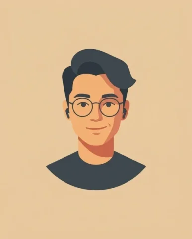 Cinematic Vector Fashion-Editorial Portrait for UI Identity 7 — Nano Banana AI Prompt: Profile view flat vector portrait showing the clean silhouette against warm sand...