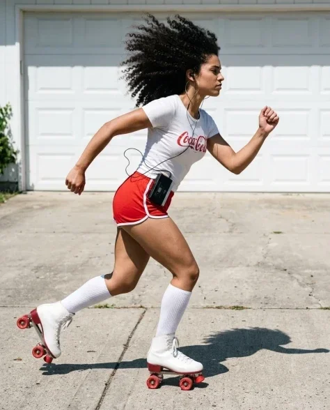 80s Retro Athleisure Roller Skate Portrait 6