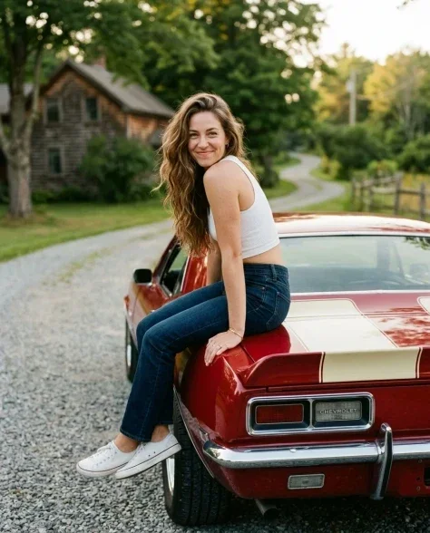 Vintage Car Lifestyle Portrait — Countryside Film Aesthetic 3