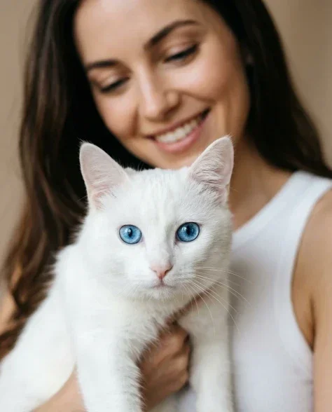 Nine-Panel Editorial Grid with White Cat Companion 3