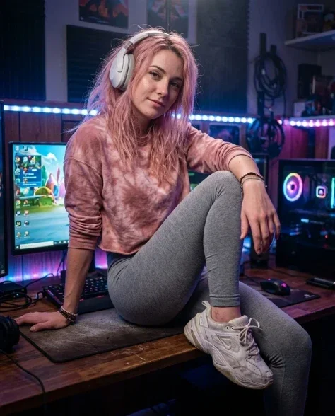 Ultra-Photorealistic Gamer Portrait in RGB-Lit Setup 1
