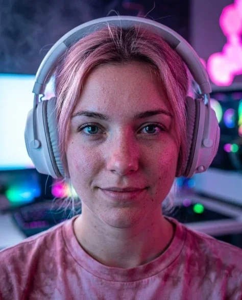 Ultra-Photorealistic Gamer Portrait in RGB-Lit Setup 2