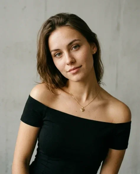 Clean Studio Portrait with Playful Wink Expression 2