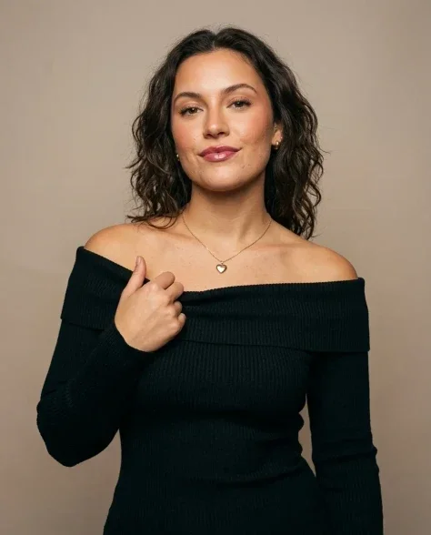 Clean Studio Portrait with Playful Wink Expression 7