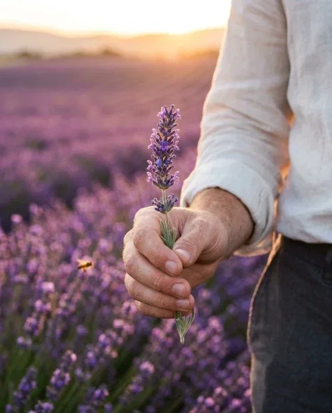 Cinematic Portrait in Lavender Field at Sunrise 6