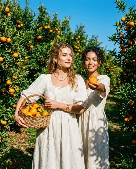 Luxury Citrus Orchard Fashion Editorial 1