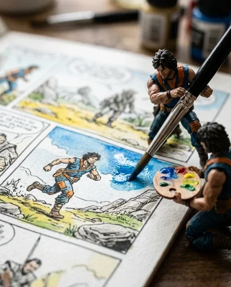Miniature Characters Building Their Own Comic 6