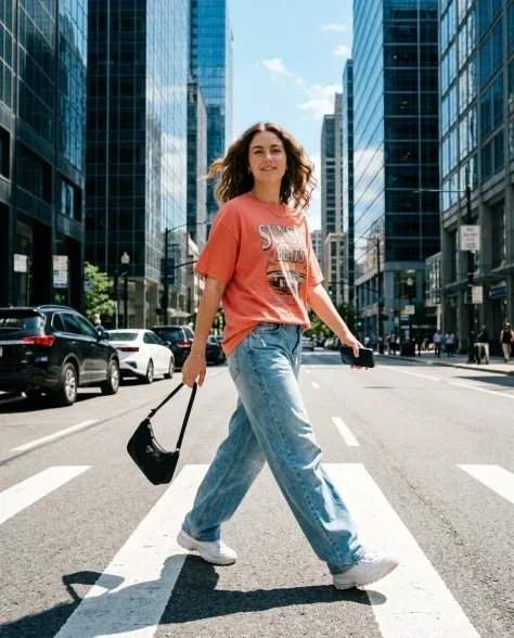 Urban Street Fashion Editorial Under Harsh Sunlight 2
