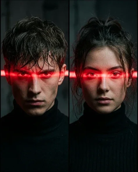 Cinematic Cyberpunk Neon Portrait Pair 3