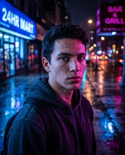 Cinematic 2x2 Grid Portrait with Consistent Identity 4