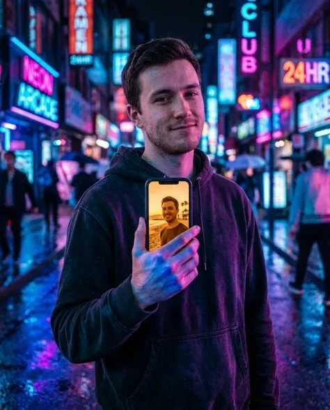 Cinematic 2x2 Grid Portrait with Consistent Identity 6