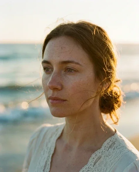 Cinematic Beach Portrait at Golden Hour 3