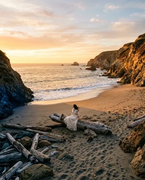 Cinematic Beach Portrait at Golden Hour 7