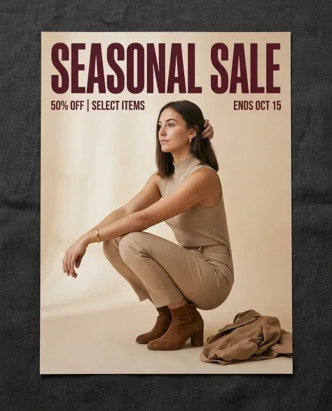 Fashion Advertisement Poster with Editorial Pose 1
