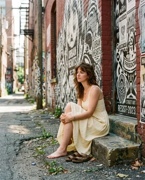 Urban Street Portrait with Stencil Graffiti Backdrop 5