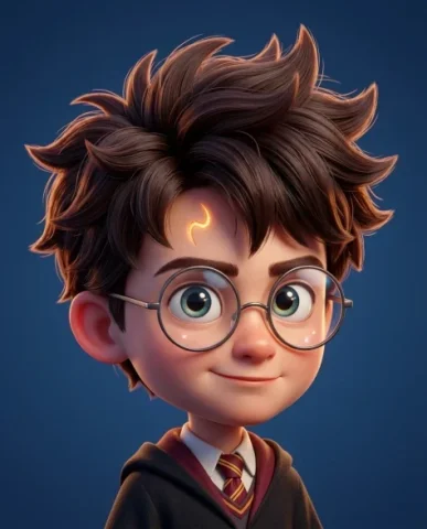 3D CGI Big-Head Cartoon Wizard Character 1 — Nano Banana AI Prompt: Soft cinematic lighting creates gentle specular highlights on the lenses of the...