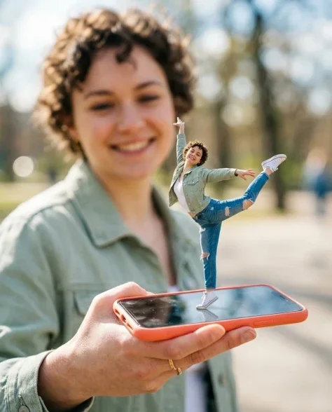 Surreal Miniature Dancing Composite on Smartphone 1