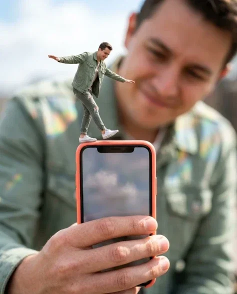 Surreal Miniature Dancing Composite on Smartphone 2