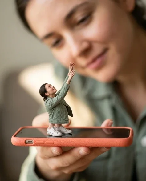 Surreal Miniature Dancing Composite on Smartphone 6