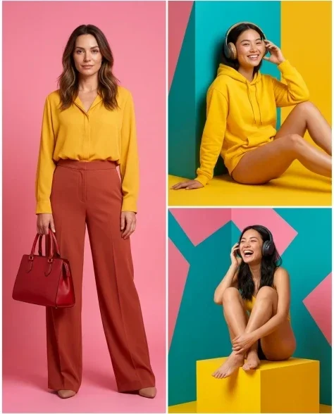 Vibrant Three-Panel Editorial Collage 1