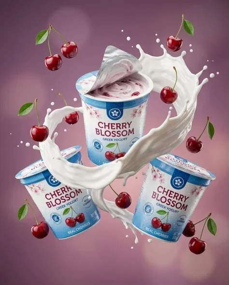 Dynamic Dairy Product Photography with Fruit Splash 6