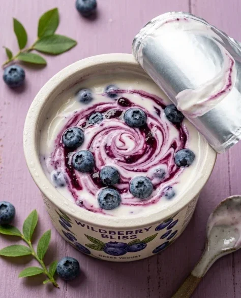 Dynamic Blueberry Yogurt Product Photography 4