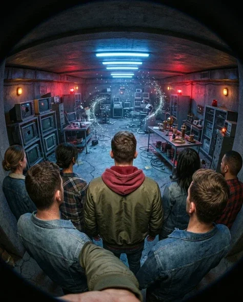 Sci-Fi Bunker Action Selfie with Group 5