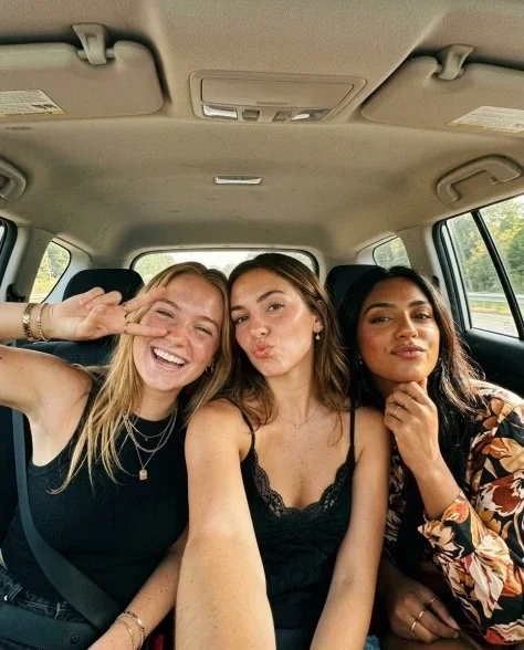 Candid Car Interior Selfie with Friends 3