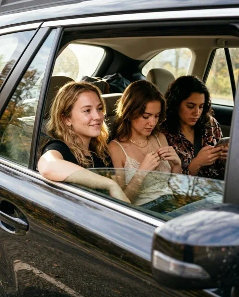 Candid Car Interior Selfie with Friends 4