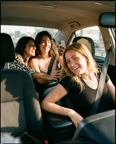 Candid Car Interior Selfie with Friends 5
