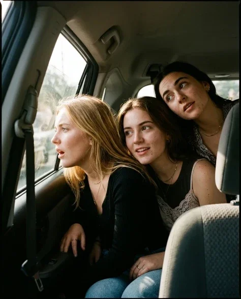 Candid Car Interior Selfie with Friends 6