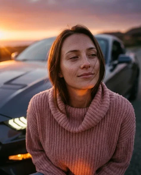 Cinematic Sunset Sports Car Lifestyle Portrait 4