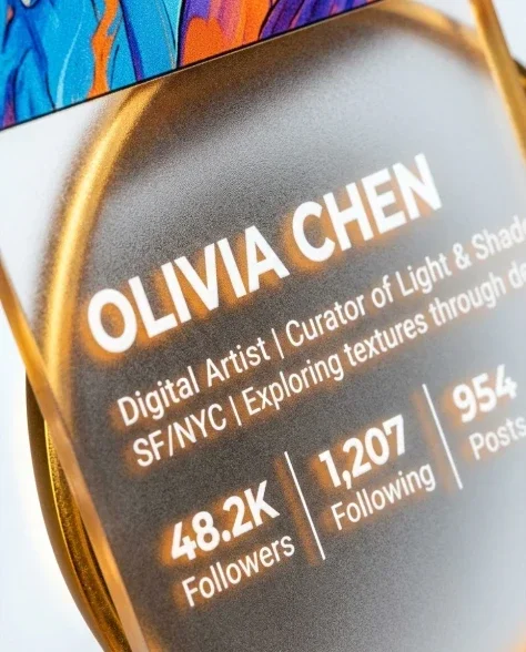 Transparent Acrylic Social Profile Card in Hand 6