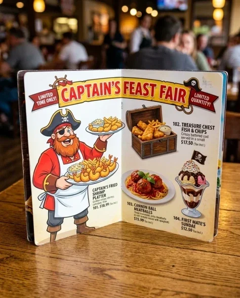 Family Restaurant Character Collaboration Menu Booklet 1