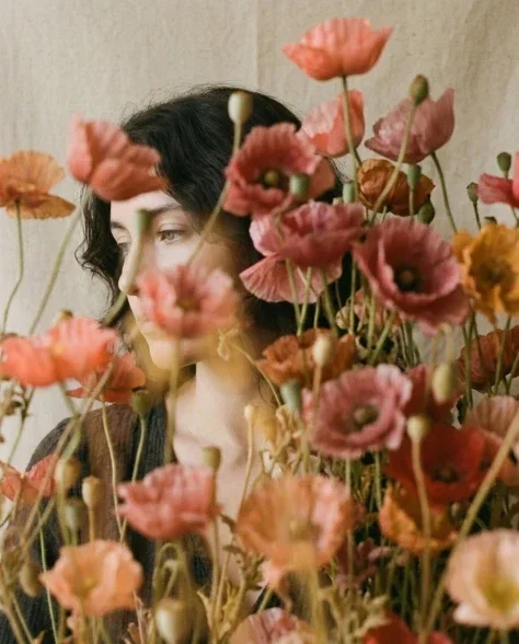 Soft Artistic Portrait with Flowers and Dreamy Blur 6
