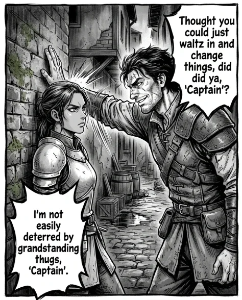 Four-Panel Manga Fantasy Alleyway Encounter 2