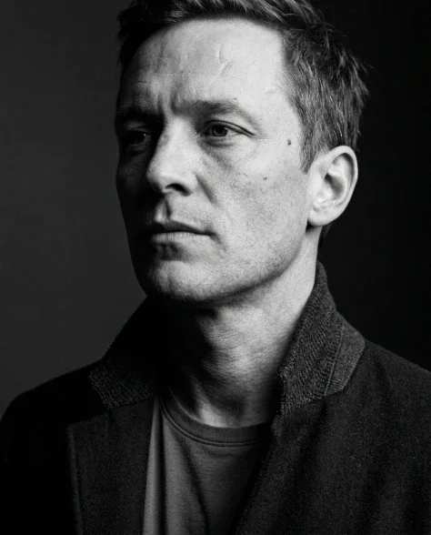 High-Contrast Black and White Cinematic Portrait 4