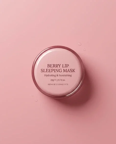 Minimalist Berry Lip Mask Cosmetic Product Photography 7