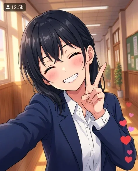 Anime Idol Selfie with Social Media UI Overlay 3