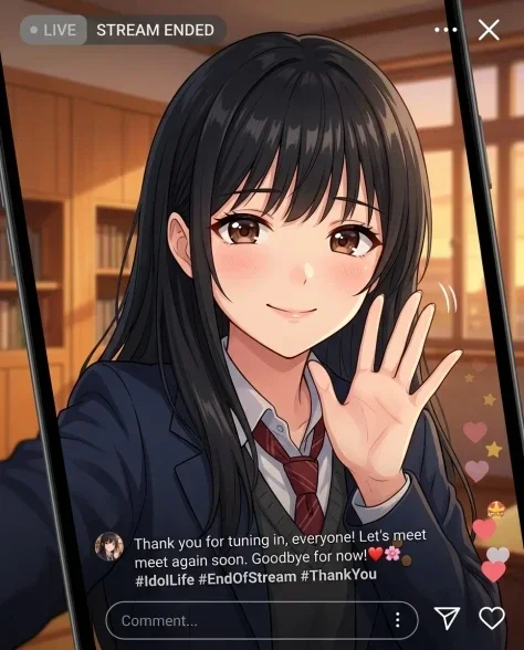 Anime Idol Selfie with Social Media UI Overlay 7