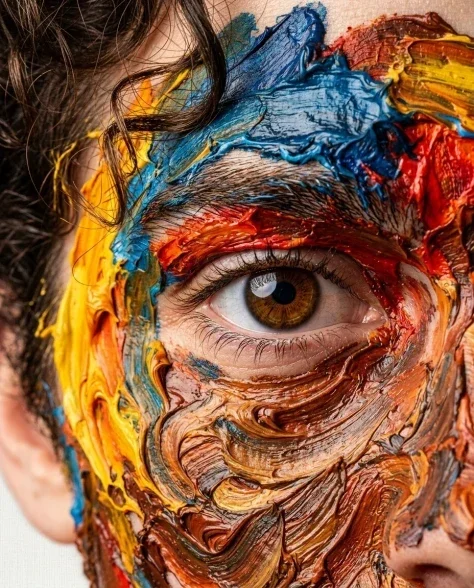 Hyper-Realistic Abstract Oil Portrait of a Young Man 3